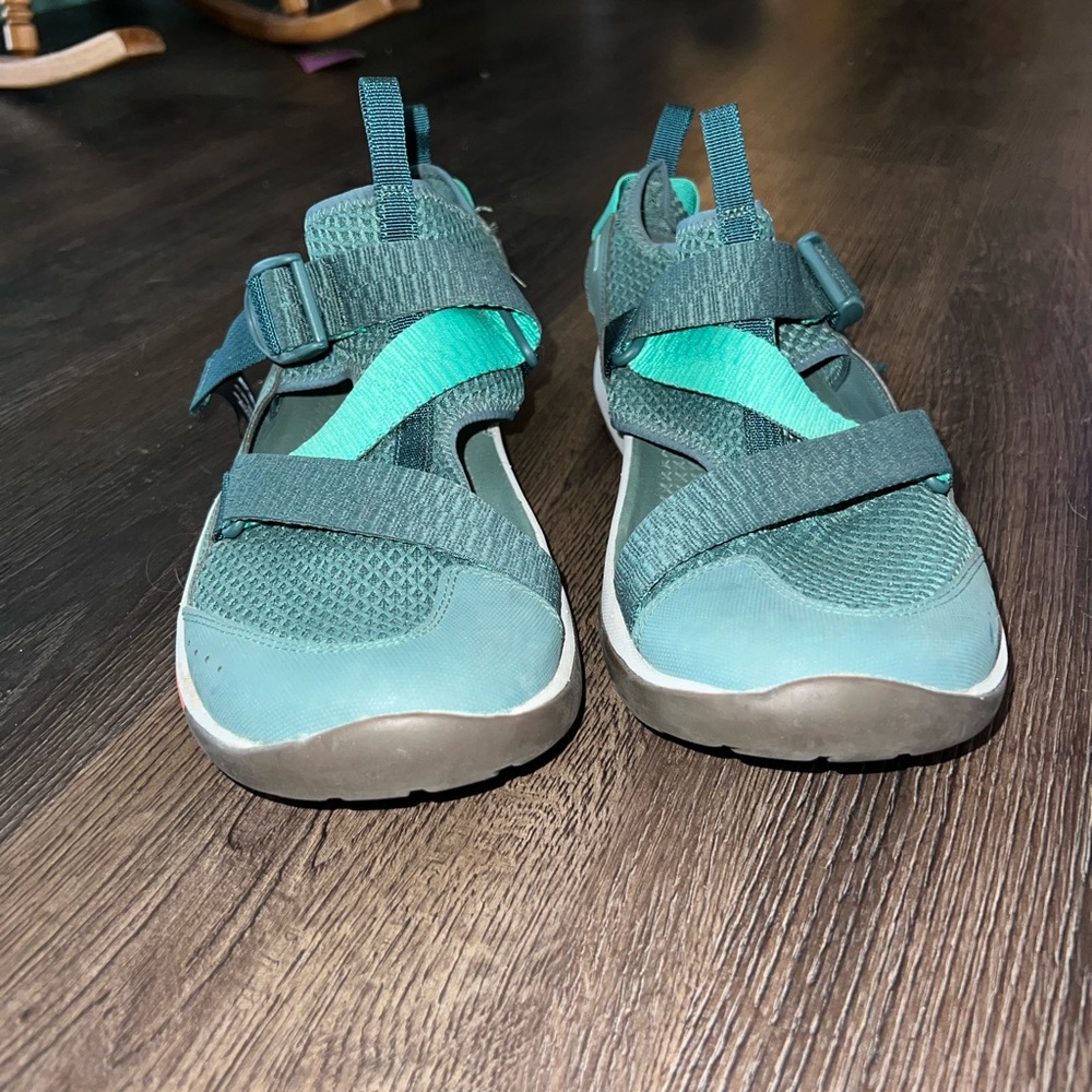 Chaco Teal and Orange Sport Sandals - Picture 4 of 8